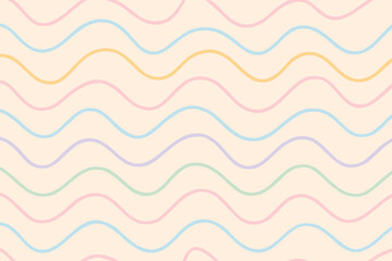 Pastel-colored wavy lines on a soft grid background.