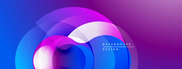 Abstract fluid shapes, vibrant purple, blue gradients. Modern design element, dynamic composition, smooth transitions. Minimalist aesthetic.