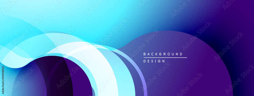 Aufkleber Abstract flowing shapes, blue gradients, purple hues. Modern design element for backgrounds, presentations. Smooth transitions create dynamic visual.