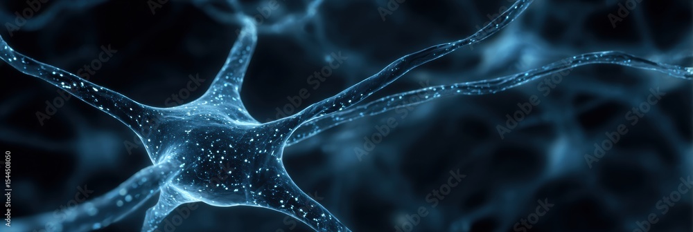 Poster digital glowing web illustrating the concept of social nervous system connections and interactions i