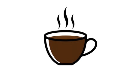 Obraz premium Steaming Cup of Beverage Illustration on White Background