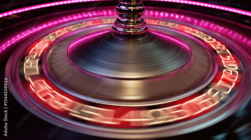 Poster Spinning Lottery Drum With Digital Numbers in Motion Blur Against Clean Background