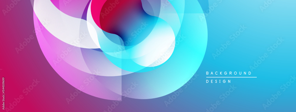 Aufkleber Abstract fluid shapes, vibrant colors blend. Modern design, smooth gradients create dynamic visual effect. Background texture, digital art.