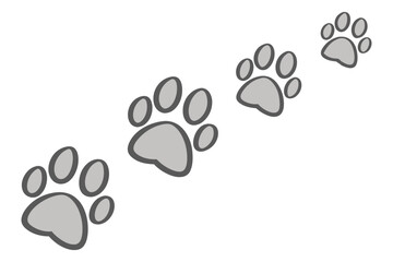 Cute Cat Paws Trail Vector Art