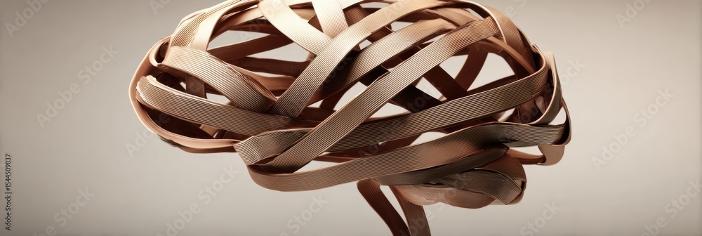 Aufkleber Twisted Ribbons Create a Conceptual Representation of Tension and Complexity in a Brain Design
