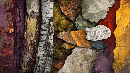 Abstract collage of natural textures