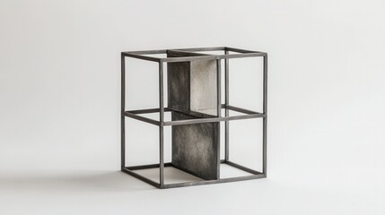 Stylish Modern Architecture-Inspired Metal Structure with Geometric Design and Minimalist Aesthetic for Contemporary Interior Spaces