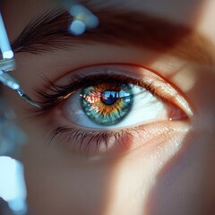 Close up eye detail artistic portrait