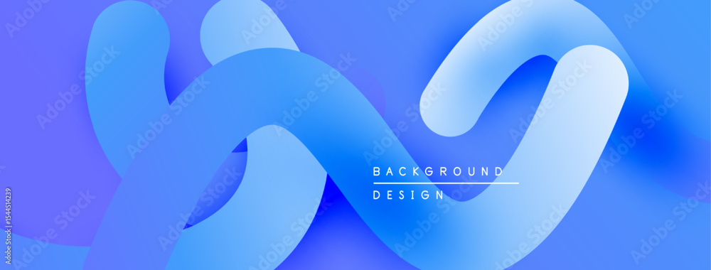Poster abstract blue waves, smooth gradients, flowing shapes create dynamic background. modern design, vibr