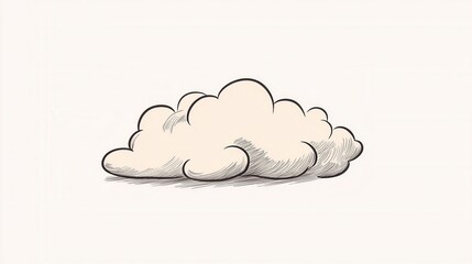 Soft and Fluffy Cartoon Cloud Illustration on a Light Background for Use in Designs, Children's Books, and Educational Materials