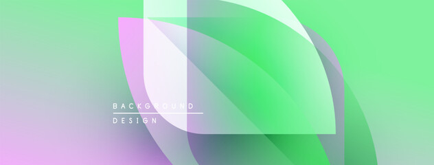 Abstract gradients overlap, creating dynamic visual effect. Soft pastel colors blend, forming modern background design. Minimalist composition.