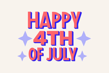 Vintage style Happy 4th of July celebration poster design in vector format