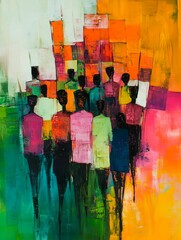 Imagine the world to be different with an abstract image showing a community of positive people who work for a famous church.