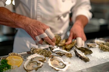 High Detail Image of Culinary Extravaganza in Galicia with a Platter of Fresh Seafood