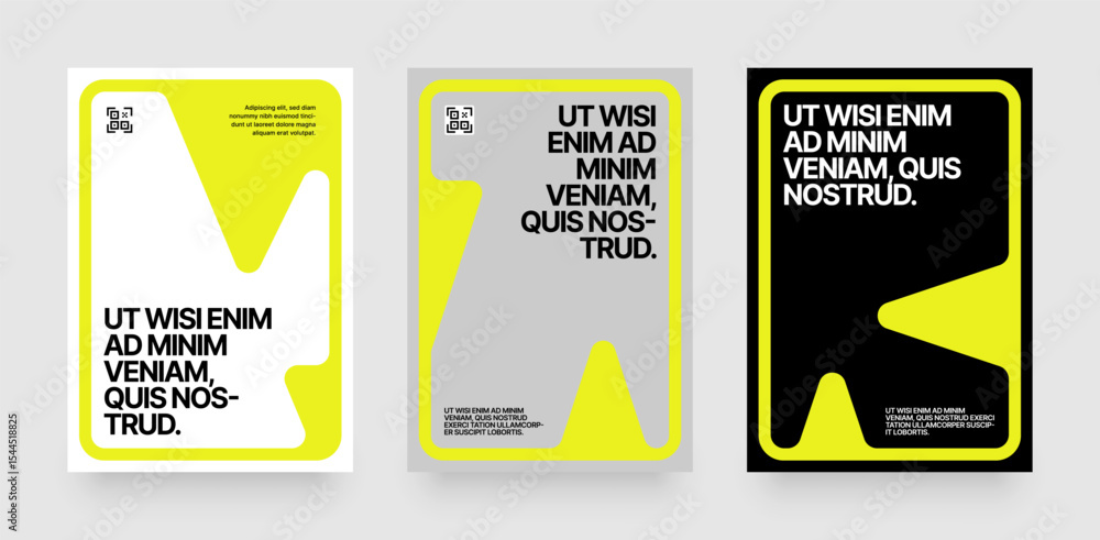 Poster simple template with abstract geometric shapes. frame for your message or photo. layout for flyer, p