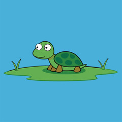 Fototapeta premium cartoon turtle swamp.eps