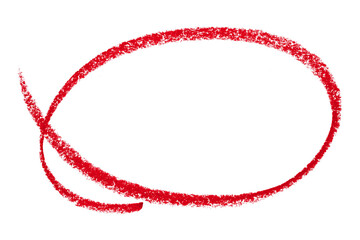 Fototapeta premium Red pencil highlight circle mark isolated on transparent background