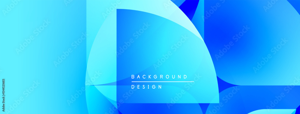 Poster Abstract blue gradients form geometric shapes. Modern design suggests technology, innovation, clean aesthetic. Background features text background design.