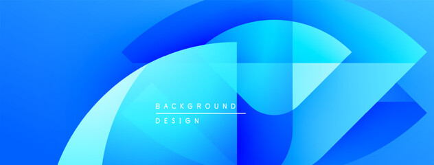 Fototapeta premium Abstract blue layers create dynamic visual effect. Modern design elements suggest technology, innovation, fluidity. Bright gradients offer depth.