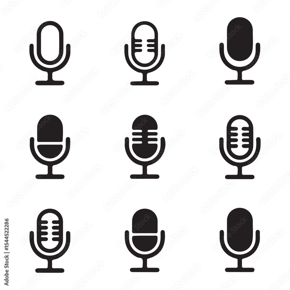 Canvas Prints microphone icon set. different microphone collection. vector