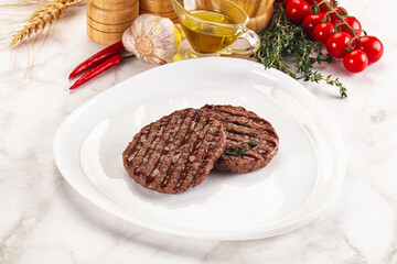 Grilled beef cutlet for burger