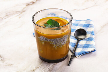 Sweet dessert - mango with chia