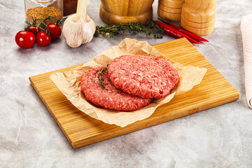 Raw beef minced meat cutlet