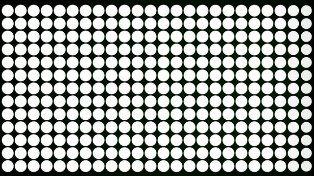 Gradient fading animation of symmetrical white dots on black background