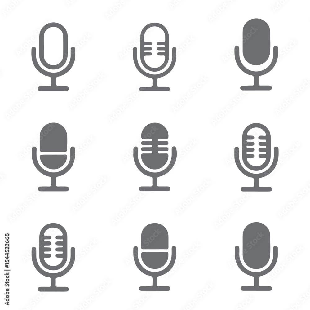 Canvas Prints microphone icon set. different microphone collection. vector