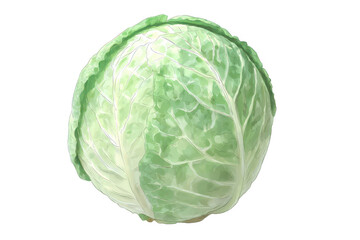 Close-up of a whole head of green cabbage