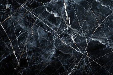 Photo of Black kitchen marble top pattern with white veins. Background texture for backdrops or mapping