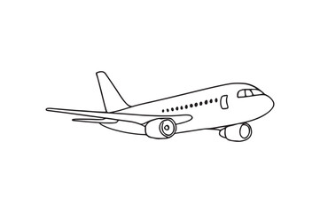 Commercial Jet continuous one line drawing minimalism design