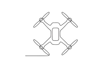 Drone Top View continuous one line drawing minimalism design