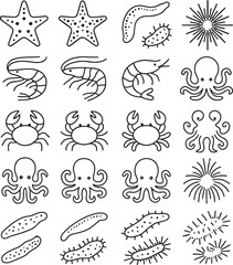 Weather icon set in doodle style with floral and nature inspired decorative elements