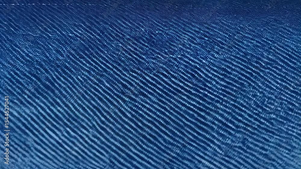 Poster close-up of deep blue cotton fabric with subtle texture, revealing tight weave and consistent color 