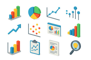 Colorful 3d infographic elements for data visualization