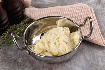 Italian soft young cheese stracciatella