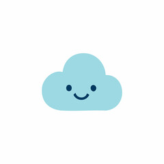 Light-blue cartoon cloud with a happy face