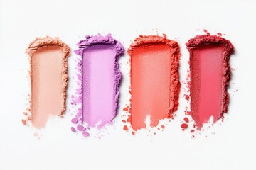Lipstick swatches on white background. AI generated