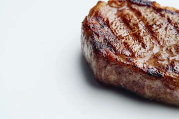 Juicy steak isolated on solid white background. AI generated