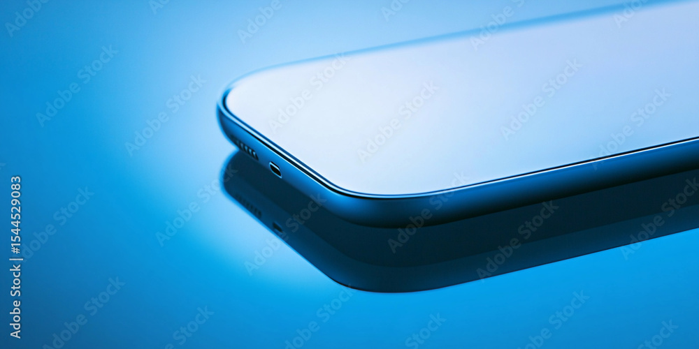 Poster Futuristic soft-lit smartphone with sleek design Generative AI