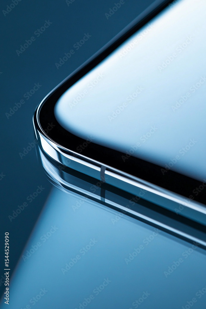 Poster futuristic soft-lit close-up of sleek device design generative ai