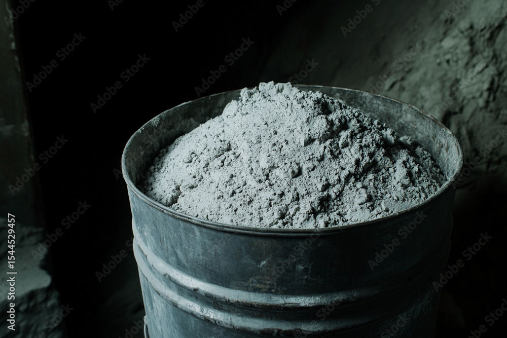 Poster uranium powder stored in metal container at facility generative ai