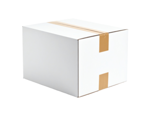 Closed cardboard box for shipping and storage.