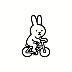 Cartoon rabbit riding a bicycle