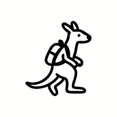 A kangaroo carrying a backpack