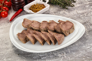 Sliced boiled pork tongue snack