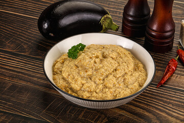 Eggplant dip - Mutabal with tahini paste