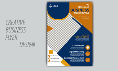 Corporate Business Flyer Template, a4 Flyer Design Clean Professional Business Agency Flyer, brochure, magazine or flier mockup in bright colors. perfect for creative professional business. vector.