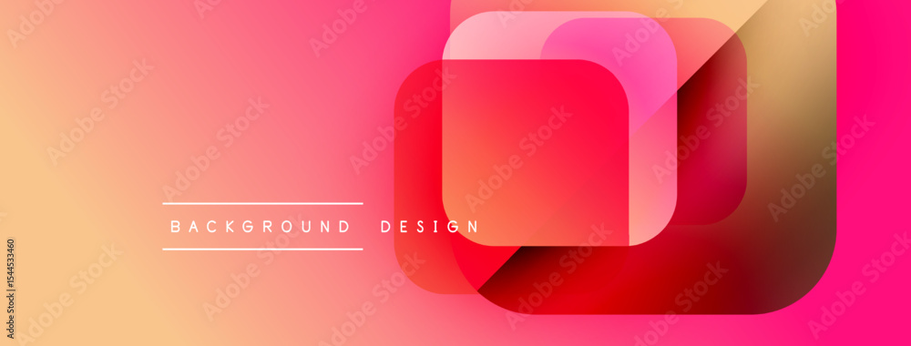 Leinwandbilder Abstract vibrant design. Overlapping squares create dynamic visual effect. Gradient colors blend smoothly, offering modern aesthetic.